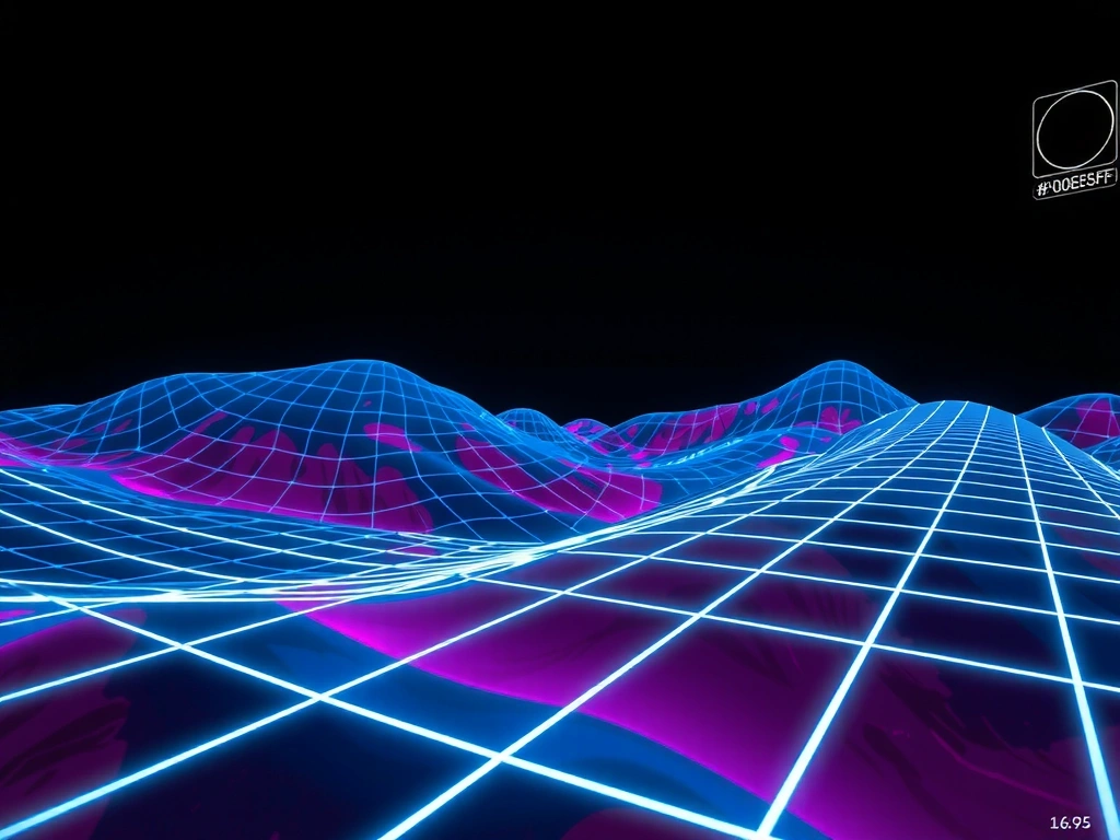 Wireframe overlaying game landscape